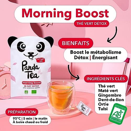 Panda Tea - Morning boost - thé biologique bio - 28 sachets coton
