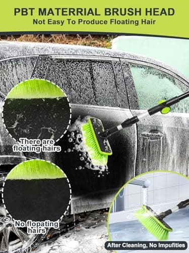 151cm PBT 180° Brosse Lavage Voiture Rotative Manche Long La Nouvelle TêTe Brosse N’Est Pas Facile à Produire Cheveux Flottants pour Balayage Neige SUV Truck RV Caravan Nettoyage IntéRieur ExtéRieur