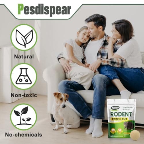 Pesdispear Repulsif Souris, Anti Rats, Anti Souris Anti Rongeur Intérieur et Extérieur Plus Efficace que les Ultrasons Anti Souris et Piege a Souris Boules 6 Pack