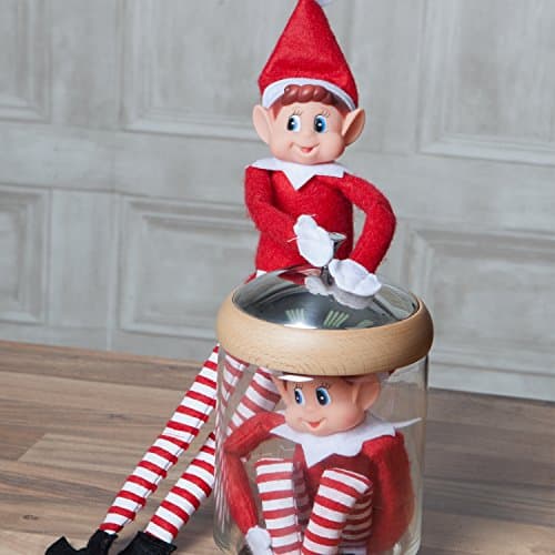 Elves Behavin' Badly-13056 Lot de 2 poupées Elfes en Peluche avec Visage en Vinyle, Rayé, 13056, Rouge, Pack de 2