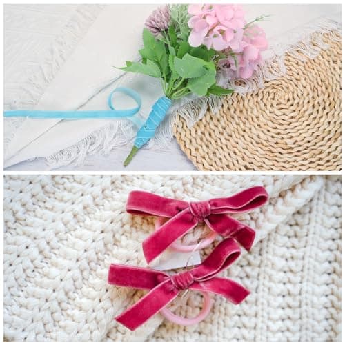 QUARKZMAN Ruban en Velours pour Emballage Cadeau 10 Yards x 1" Vert Lac pour DIY Bouquets Décorations de Mariage