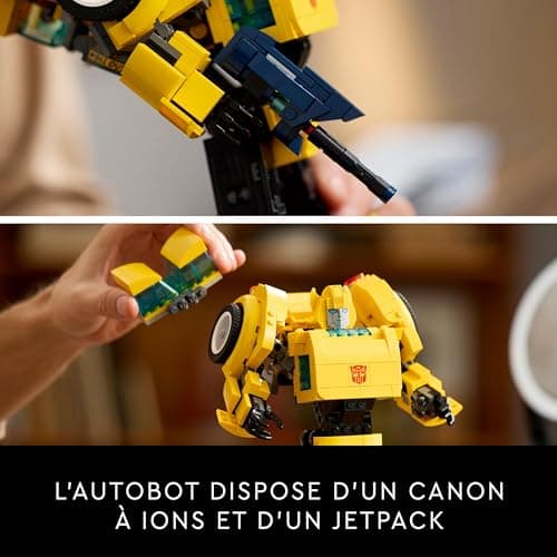 LEGO Icons Transformers Bumblebee - Figurine Robot Culte pour Adultes - Set de Construction Détaillé sur Le Thème du Cinéma pour Les Fans de Science-Fiction - Se Transforme en Véhicule 10338