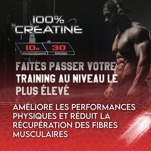 Healthy Fusion Creatine Monohydrate | Créatine pure microfiltrée avec vitamine B6 | Favorise la croissance musculaire | Créatine monohydrate en poudre aromatisée à la pastèque | 30 portions