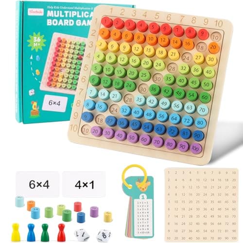 Tables de Multiplication, Table Multiplication Montessori, Jeux de Plateau Table de Multiplication en Bois Montessori, Montessori Multiplication pour 3 Ans Apprendre à Chiffres Facilejeux