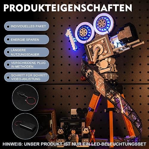 Kit d'éclairage LED pour Appareil Photo Lego Disney Walt Disney Tribute 43230 (Kein Lego), Ensemble de décoration - Hommage à Walt Disney - Version Standard