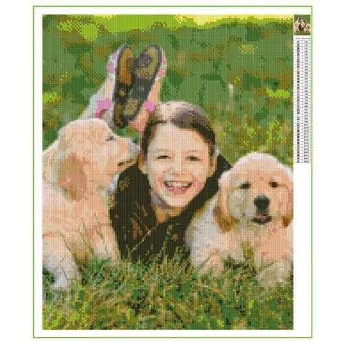 CleverFine Diamond Painting Personnalisé Photo, Broderie Tableau Diamant Painting Personnaliser Peinture Perle (Diamants ronds, 30 * 30cm)