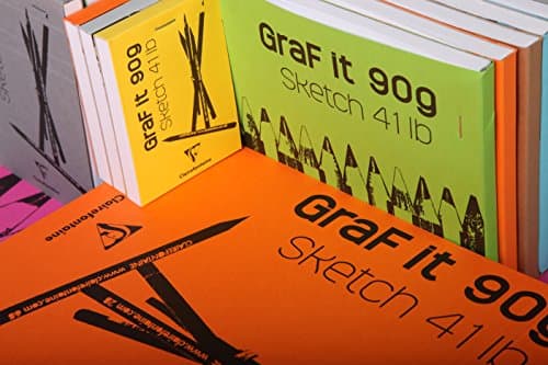 Clairefontaine 96691C Bloc Agrafé GraF'it - 80 Feuilles Papier Dessin Croquis - Réglure pointillés DOT - Feuilles Détachables - A4 21x29,7 cm 90g - Couverture Blanche