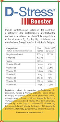 D-STRESS BOOSTER Lot de 3 + 1 Produit Synergia Offert | Magnésium de 3ème Génération + Taurine + Arginine + Vitamines B | Gère les Montées de Stress en 30 Minutes | LABORATOIRE SYNERGIA