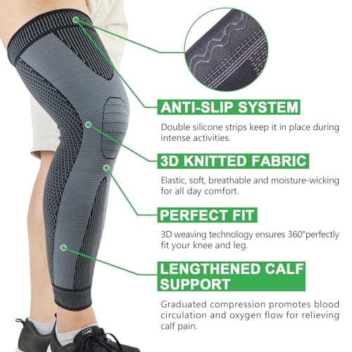 beister Genouillères Sport Hommes & Femmes Attelle Genou, Respirantes Antidérapantes Élastique Compression Genouilleres Médicales pour Mouvement, La course, Déchirure du Ménisque, Arthrite