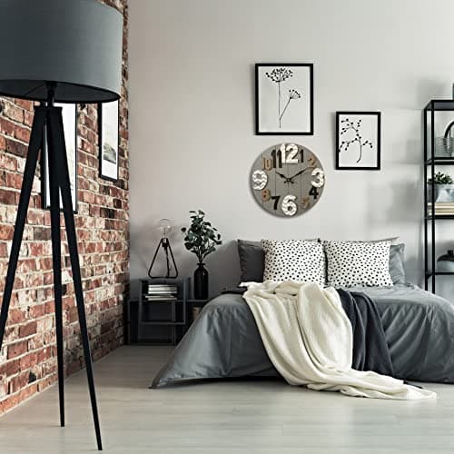Rebecca Mobili Horloge Moderne, Horloges Design, MDF Rond, pour Bureau Maison - Dimensions: 40 x 40 x 4,5 Cm (HxLxP) - Art. RE6468