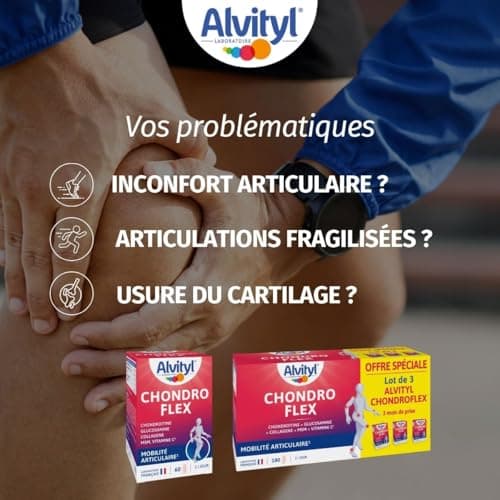 Alvityl Chondroflex - Lot de 3-5 éléments Essentiels - Mobilité Articulaire - 3x30 Jours de Prise