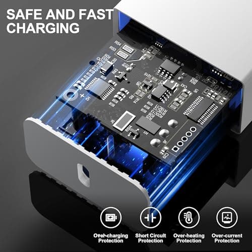 Chargeur USB C, Prise 25W Secteur Rapide pour iPhone 16/16 Pro/16 Pro Max/16 Plus /15/14/13/12/11/SE 2020/X/XS, Pad Pro, Galaxy, Pixel, Type C Mural Alimentation Adaptateur Trefard