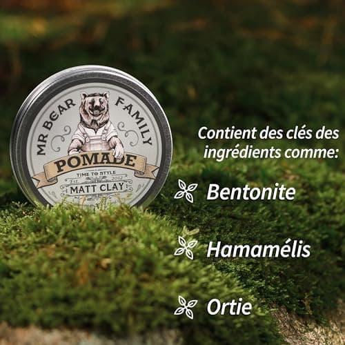 Matte Hair Pomade for Men – Medium Hold Water Based Mens Hair Styling Pomade Contains Volumising Kaolin Clay + Bentonite Clay – Non Greasy Texturising Matt Pomade for Effective Frizz Control 100ml