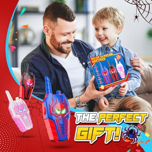 Toyokid Jouet Garcon 3 4 5 6 7 8 9 10 Ans, Talkie Walkie Enfants Rechargeable Jouet Fille 3-10 Ans Spider Talkie Walkie Cadeau Garcon Fille 3 4 5 6 7 8 9 10 Ans Toki Walki Jeux d'extérieur Enfant