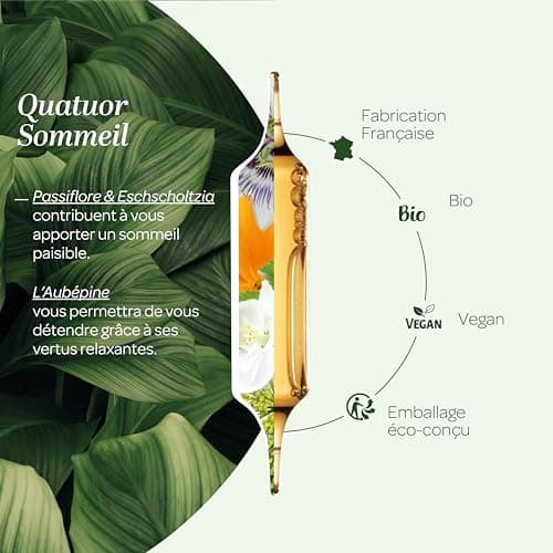 SuperDiet Quator Passiflore Aubépine Angélique Eschoscholzia 20 ampoules de 15ml soit 300ml - BIO
