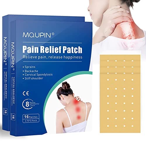 MQUPIN Patchs de soulagement de la douleur,Patchs de soulagement de la douleur à effet durable, Kit de patchs de soulagement de la douleur pour les genoux, le dos, le cou, les épaules (32 patchs)
