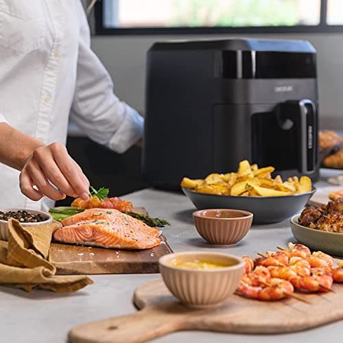 Cecotec Friteuse sans Huile à Air Chaud 6 L Cecofry Experience Window 6000. 1300 W, Technologie PerfectCook, Température réglable, Fenêtre, Panneau Tactile, 9 Modes, Minuterie