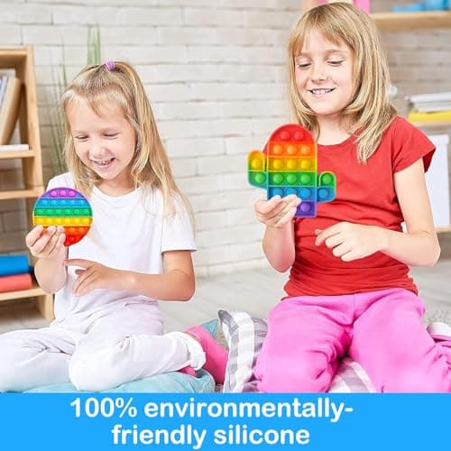 4 Pack Pop Bubble Fidget Toy Set Soulagement de l'Anxiété Autisme Pop it Silicone Jouet Sensoriel Autisme Jouet Anti Stress Cadeaux de Fête d'anniversaire pour Enfants et Adultes