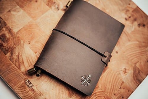 Carnet De Poche En Cuir Wanderings - 12,5 X 9 Cm. - Petit Journal De Voyage Rechargeable – Format Passeport, Parfait Pour Écriture, Cadeaux, Voyageurs, Professionnels, Journal Ou Organisateur, Petite