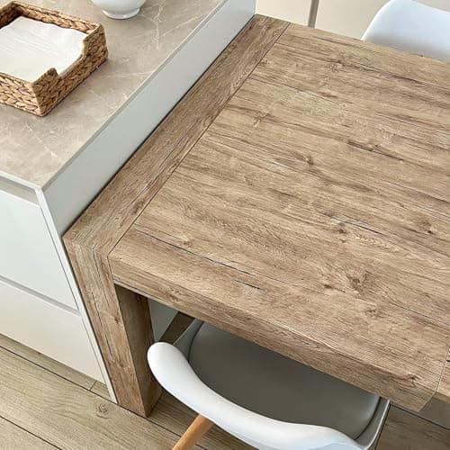 Mobili Fiver, Table Extensible Cuisine, Iacopo, Chêne Naturel, 140 x 90 x 77 cm, Mélaminé, Made in Italy