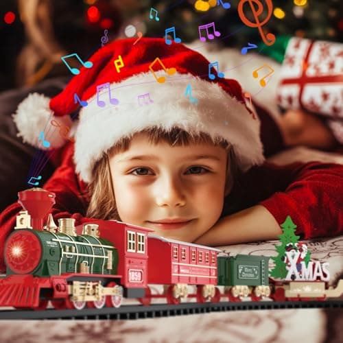 Daity Train Electrique Noel Decoration De Un Éclairage Tamisé Et Un Son Calme Train Électrique Enfant Trains Autour Sapin De Noël Décoré pour Les Enfants De 3 Ans Et Plus