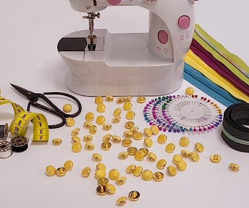 AERZETIX - C65720 - Lot de 10 Boutons à coudre à queue Ø12.5x8 mm 20L L20 - couleur: doré - ouverture 2.7 mm - en plastique - mercerie vêtements couture confection tissu aiguille