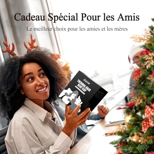 Casque Chauffant Cheveux Vapeur Soin - Charlotte Chauffante pour Cheveux Crepus Afro Bouclés Bonnet Masque Capillaire Salon Hair Cap Spa Maison Proteine Coloration Sèche Cheveux (Noir de jais)
