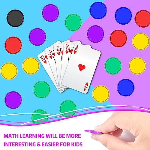 FGen 300PCS 6 Couleurs De Jetons De Poker en Plastique, Mini Poker Chip Console De Jeu, Petit Comptoir d'apprentissage, Bonus De Cartes De Jetons Vierges De Bingo pour Les Enfants 1,18 "(30mm)