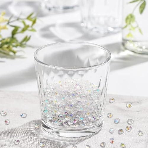 4000 Diamants Cristaux Acrylique Remplisseurs Strass Clairs Strass Acryliques Confettis Diamants en Cristal Strass Clairs,Convient Utilisation Comme Remplissage de vase.(Diamant de couleur blanc AB)