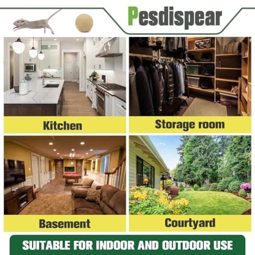 Pesdispear Repulsif Souris, Anti Rats, Anti Souris Anti Rongeur Intérieur et Extérieur Plus Efficace que les Ultrasons Anti Souris et Piege a Souris Boules 6 Pack