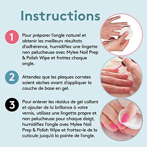 Mylee Prép et nettoyant + Dissolvant qualité salon, Manucure et pédicure avec systèmes UV LED, Dissolvant professionnel à l’acétone pour tout type d’ongles, Double usage pour nettoyer l’ongle et enlever la couche adhésive 2x250ml