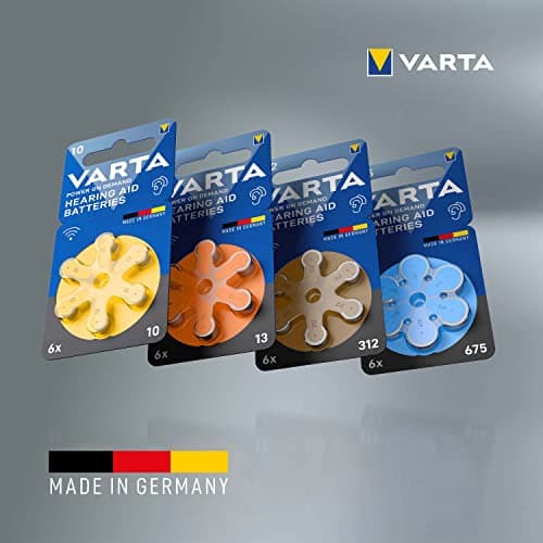 VARTA Piles auditives type 13, orange, lot de 60, Power on Demand batteries pour Amplificateur Appareil Auditif, pour Aide Auditive, Made in Germany [Exclusif sur Amazon]