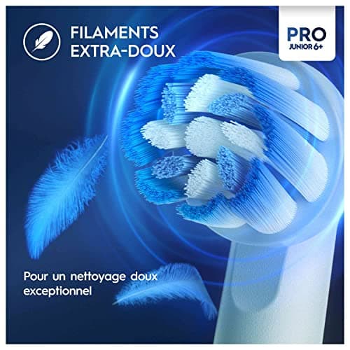 Oral-B Pro Junior Brosse à Dents Électrique Enfant, Un Nettoyage Efficace Mais Doux Pour Les Dents Sensibles, Une Bonne Hygiène Dentaire Des Enfants De 6 Ans +, 1 Chargeur, 1 Brossette Ronde, Violet