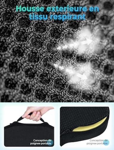 Levesolls Coussin Coccyx Coussin de Siège en Mousse à Mémoire Coussin Ergonomique pour Bureau Voiture Fauteuil Roulant