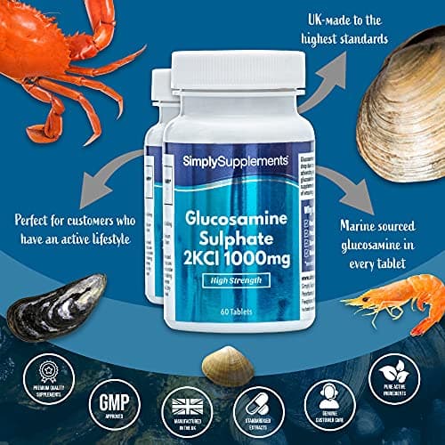 Sulfate de Glucosamine 2KCL 1000mg | Formule Puissante Un-Comprimé-Par-Jour | 120 Comprimés à Libération Rapide = Jusqu'à 4 Mois d'Approvisionnement | Fabriqué au Royaume-Uni