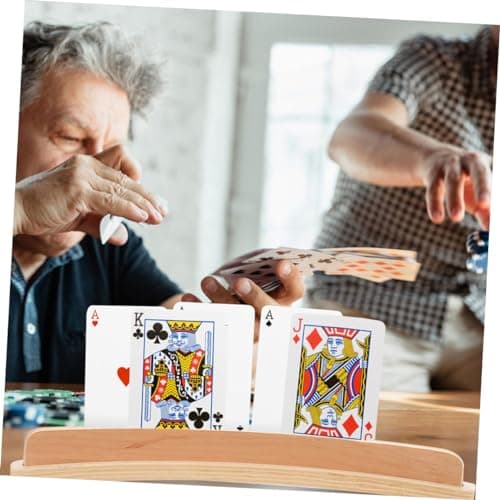 WHAMVOX Bases De Cartes De Base De Cartes De Carte De Jouer Aux Cartes Support De Carte Étui à Cartes De Poker Porte- Étui Porte-Cartes à Jouer Bac à Cartes Jeux en Bois