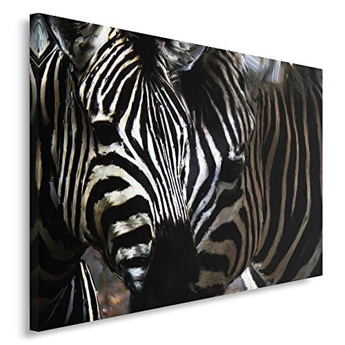 Feeby Frames, Tableau seul panneau, Tableau imprimé xxl, Tableau imprimé sur toile, Tableau deco, Canvas 30x40 cm, ZÈBRE, RAYURES, NOIR ET BLANC, MOTIF