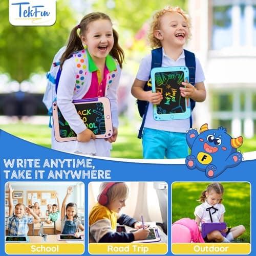 TEKFUN Tablette Dessin Enfant Jouets Enfant 3 4 5 6 7 Ans Garçon Fille,Tablette d'écriture LCD 8,5 Pouces Ardoise Magique,éducatifs Jouet Cadeaux d'anniversaire de Noël pour Enfants (Violet)