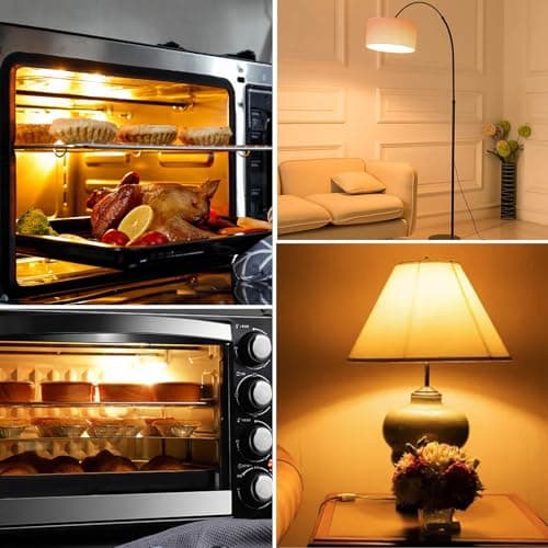 Caldarax Ampoule de Four Dimmable, Edison E27 G45, 71MM * 45MM, Résistant Jusqu'à 300 Degrés, 410LM, AC 220V, 2700K Blanc Chaud, Ampoule P45, pour Four, Fours Grill, Lampes à Lave, Lot de 2