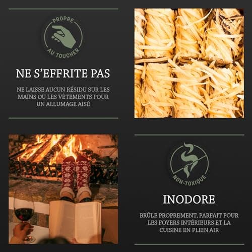 Log Barn Allume-feu Naturel - Boîte de 500, Allume-feu pour Barbecue, Poêles à Bois, Fours à Pizza, Foyers Ouverts, Cheminées - Bois de Chauffage Écologique de Log Barn