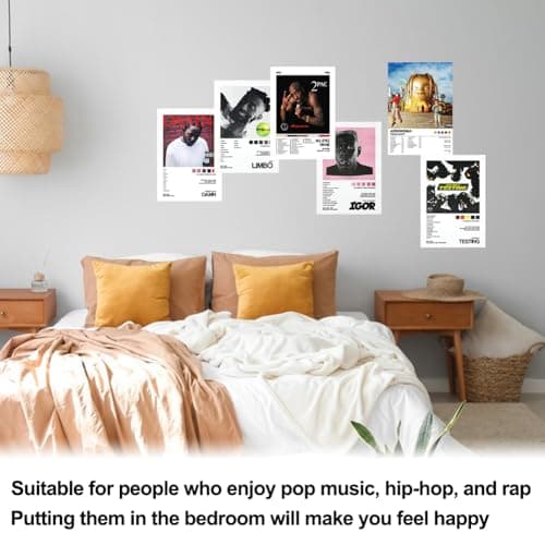 OZXVXZO 6 Pcs Affiches Esthétiques Chanteurs, Affiche Musicale, Affiches de Couverture D'album, Album Cover Poster Décoration Murale pour Salon Poster de Musique, Kit Collage Mural (20x25 CM)