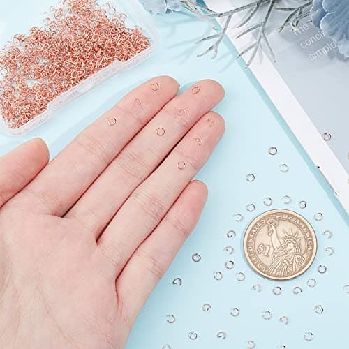 UNICRAFTALE Environ 1000pcs 3mm Or Rose Anneaux de Saut Ouverts en Acier Inoxydable Anneaux de Saut en Forme de O Résultats de Bijoux pour DIY Bracelets Colliers Fabrication de Bijoux