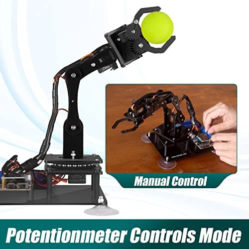 Adeept Kit de Bras robotique 5-DOF Compatible avec Arduino IDE | Kit de Robot à Monter soi-même | Kit de Bras de Robot Vapeur avec écran OLED | Code de Traitement et tutoriel PDF