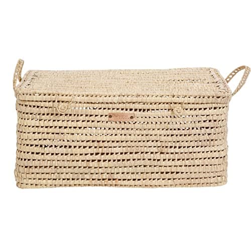 Bohome Living - Coffre de Rangement, Malle à Jouets en osier tressé, Déco Bohème Chic (80cm)