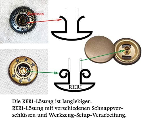 15 mm Boutons Pression en Métal avec Outils en Métal pour Sacs à Dos de Chemise en Cuir,Ceintures de Sac de Chapeau,Cuir de Bricolage