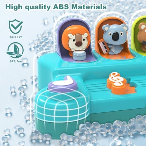 seveclotree Jouet pour Bébé 1 an,Jouet Pop-up avec Animaux et Musique,Jouet Montessori pour Enfant 1 2 3 4 Ans Fille Garçon,Jouets Interactifs Cadeau Bebe 1 2 3 an