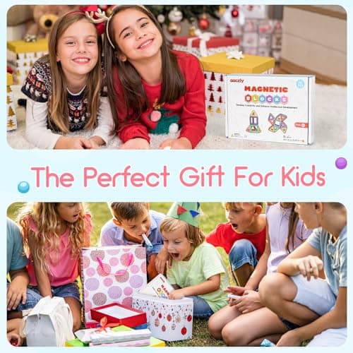 aaczly Construction Magnetique Enfant 50 Pièces Blocs de Construction Magnétiques Enfants Educatif Jeux Cadeaux pour Enfants à Partir de 3 4 5 6 7 an