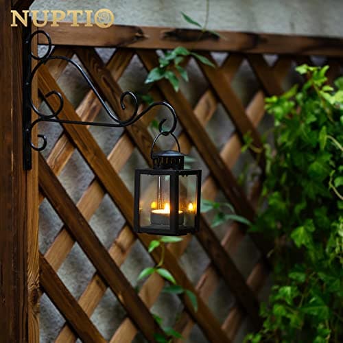 Nuptio Lanternes pour Bougies Lanternes de Jardin, 2 Pièces Suspendues Petites Lanternes pour Bougie Chauffe-Plat, Bougeoirs Bougie Noire pour Les Événement de Plein Air en Intérieur