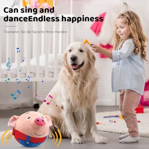 Jouet Chien Interactif, 2025 Jouet pour Chien, Jouet de Balle Rebondissante pour Chiens, Balle Interactive pour Chien, Active Moving Pet Plush Toy, Jouet Amusant Parlant et répétitif (#03)