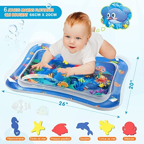 Infinno Gonflable Tummy Time Mat Tapis de jeu d'eau pour bébé de qualité supérieure pour bébés et tout-petits Jouets pour bébé de 3 6 9 mois